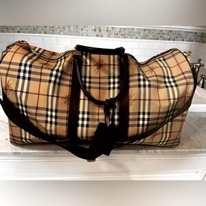 Burberry Nova Check Haymarket Duffle Bag-Used Excellent Condition